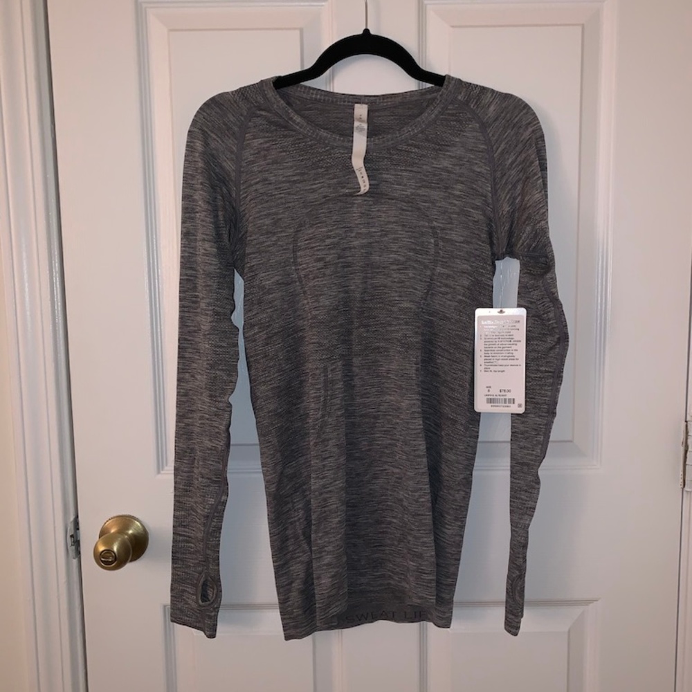 Lululemon Swiftly Tech LS Crew Size 8 Grey NWT